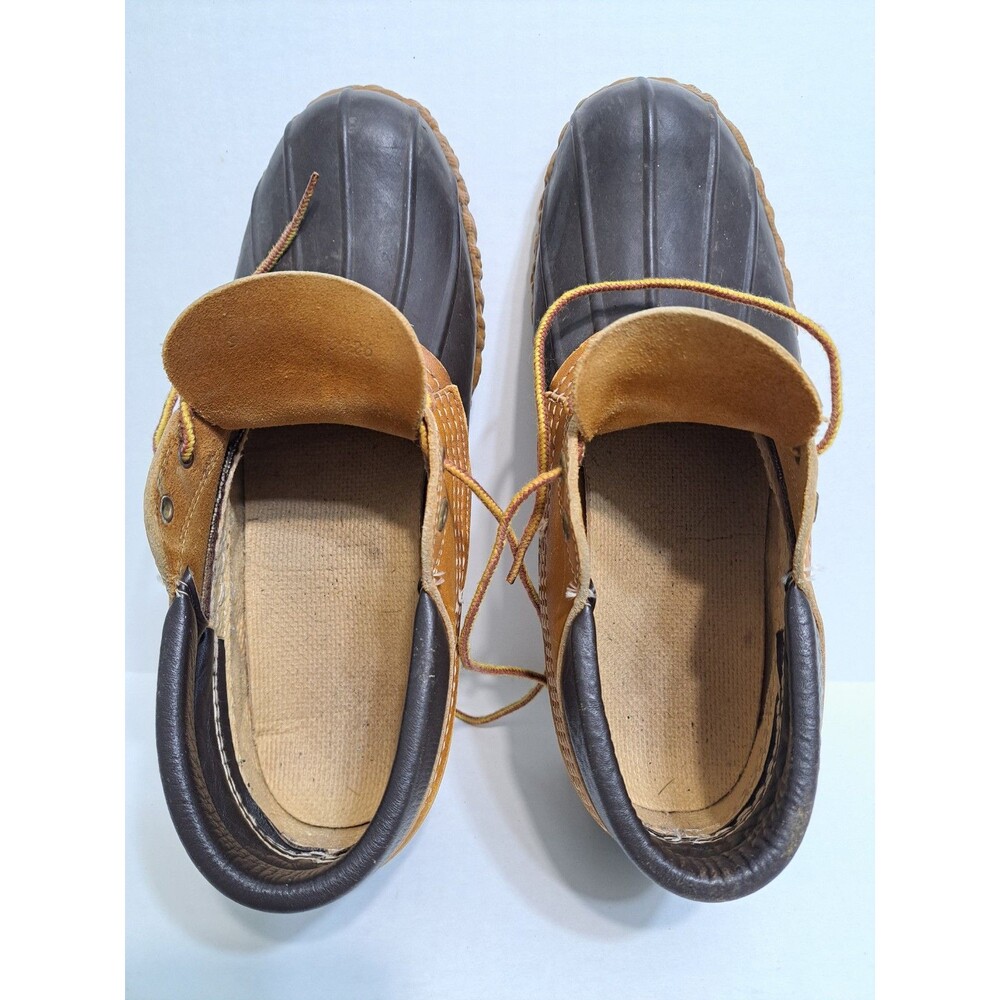 LL Bean Mens Size 9 BEAN BOOTS Leather Low Duck Hunting Rain Shoes USA Made - Picture 8 of 11